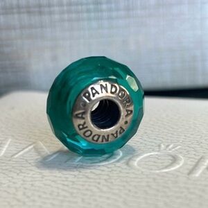 Pandora Murano Facet Teal Charm Retired